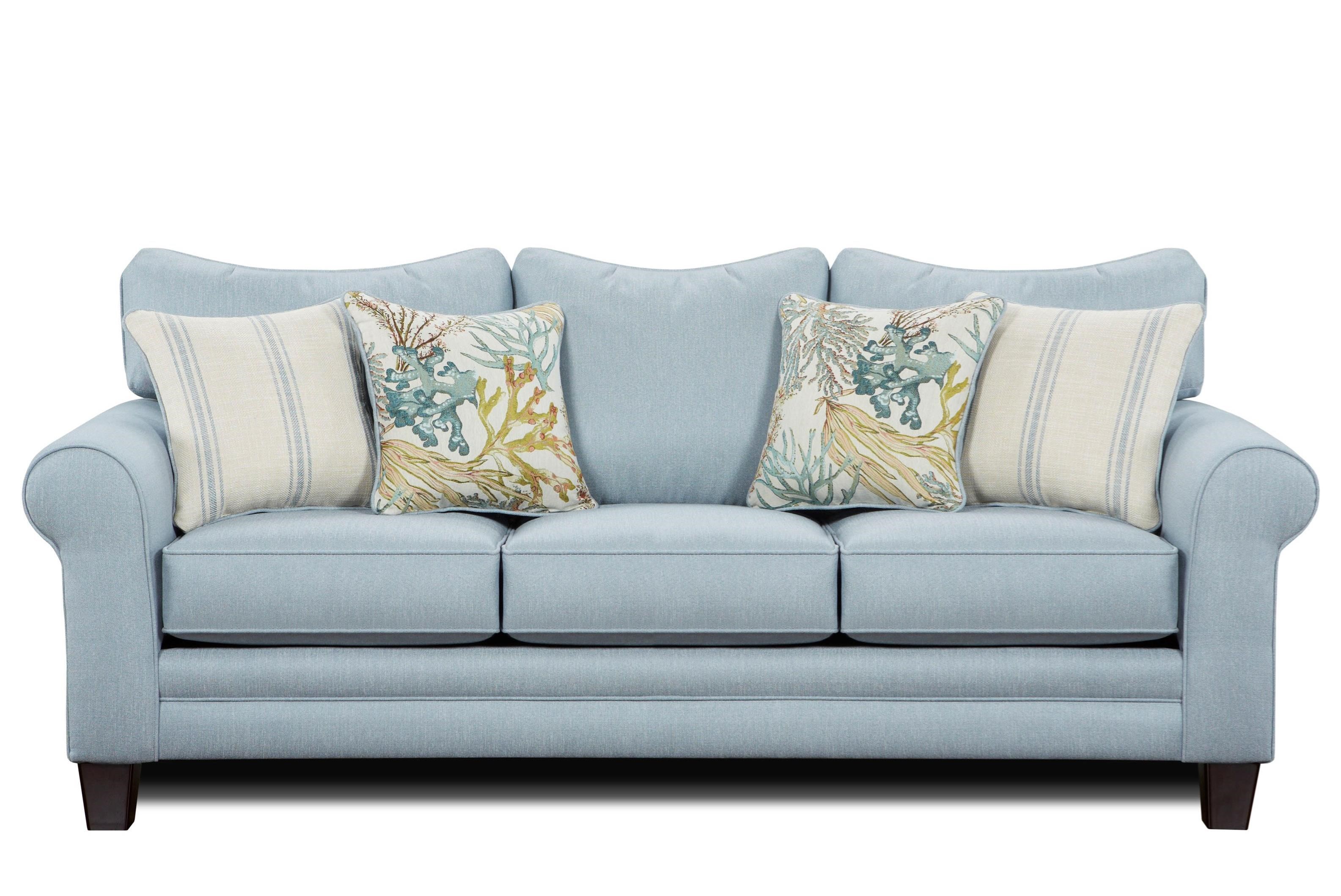 Kent Home Furnishings 1140 LABYRINTH SKY Sleeper Sofa w/ Accent Pillows